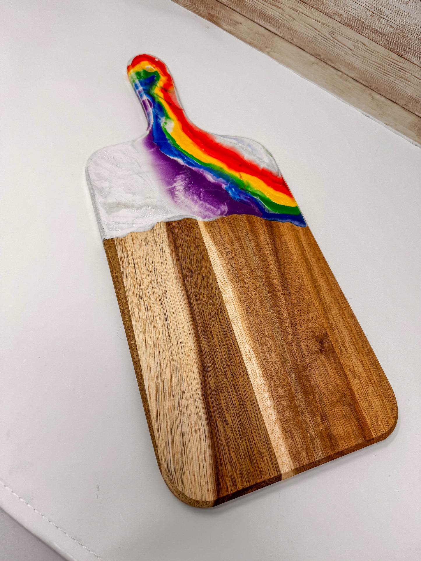 Rainbow Mica Marble Charcuterie Board - 17x7 (0.5" Thick)