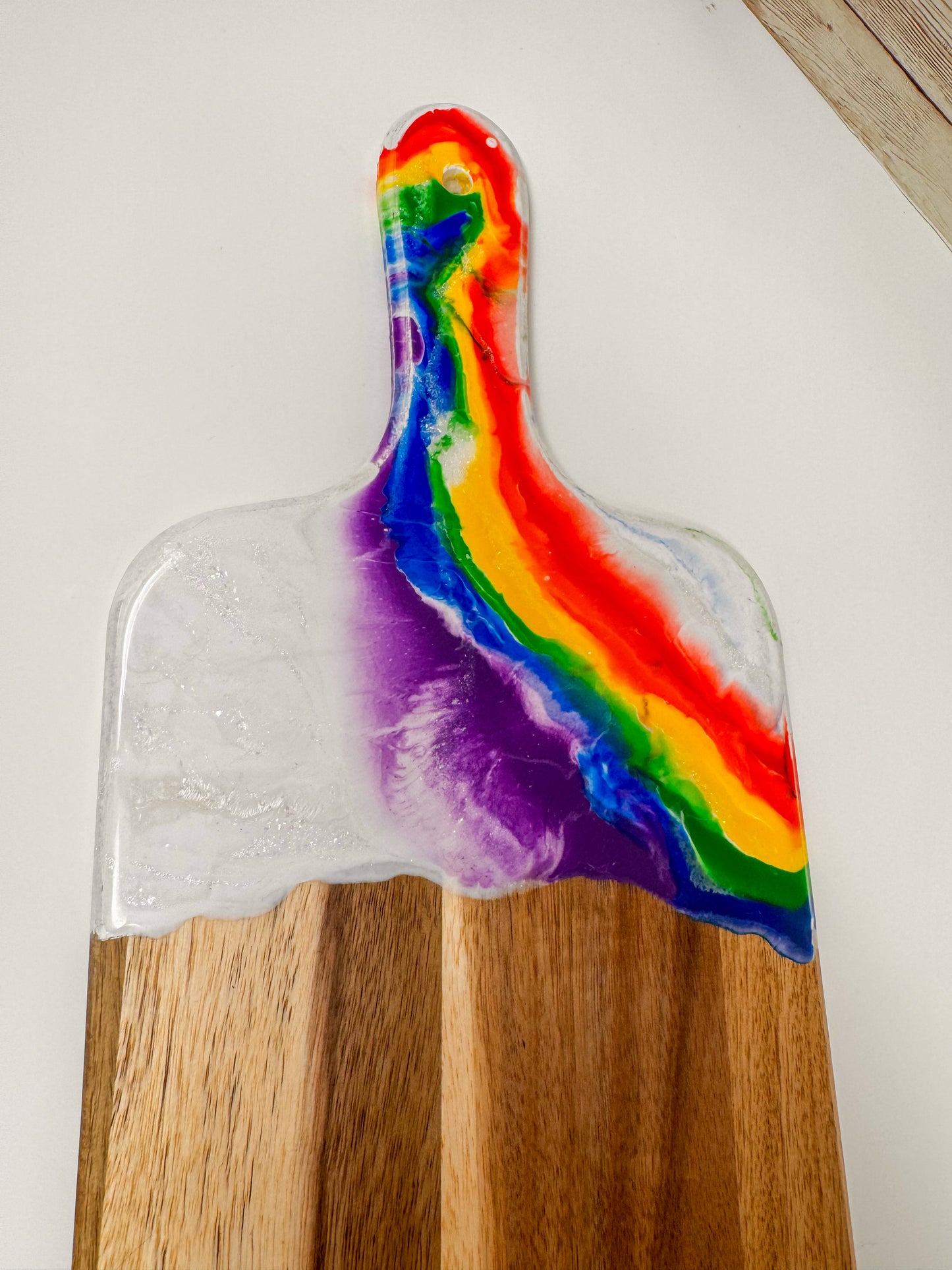 Rainbow Mica Marble Charcuterie Board - 17x7 (0.5" Thick)