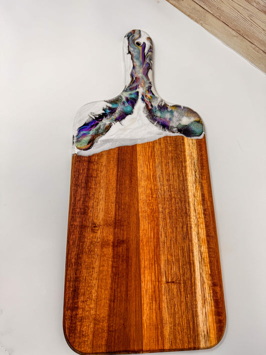 Abalone Mica Marble Charcuterie Board - 17x7 (0.5" Thick) (A)