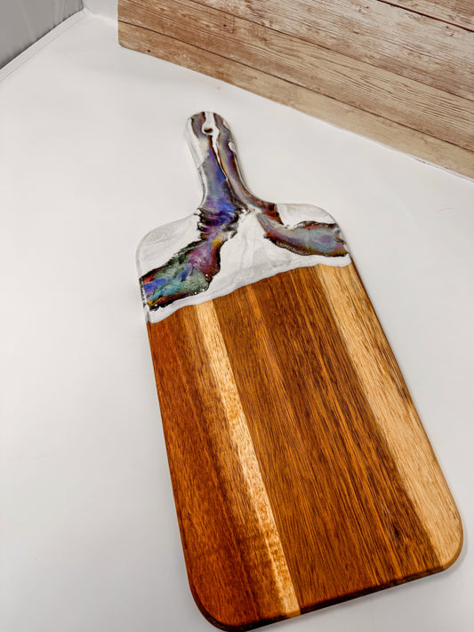 Abalone Mica Marble Charcuterie Board - 17x7 (0.5" Thick) (D)