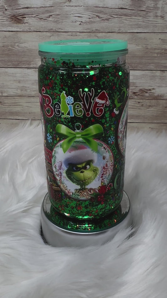 Grinch Christmas - Snow Globe Cup - 12 oz Acrylic