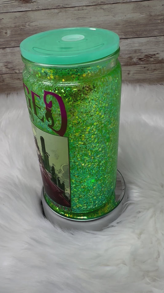 Wicked - Green Glow Glitter Snow Globe Cup - 12 oz Acrylic